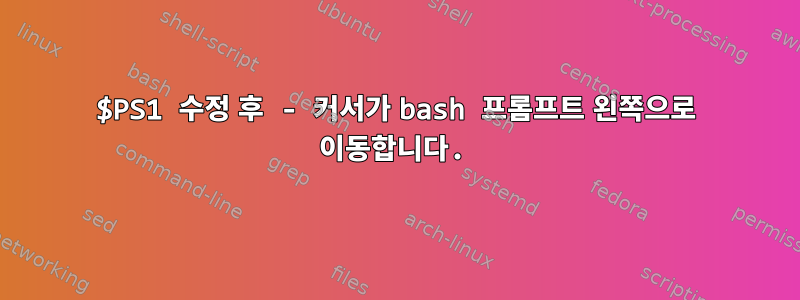 $PS1 수정 후 - 커서가 bash 프롬프트 왼쪽으로 이동합니다.