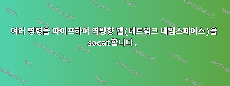 여러 명령을 파이프하여 역방향 쉘(네트워크 네임스페이스)을 socat합니다.