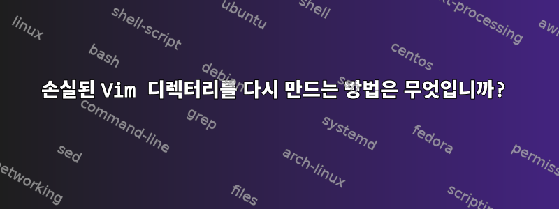 손실된 Vim 디렉터리를 다시 만드는 방법은 무엇입니까?