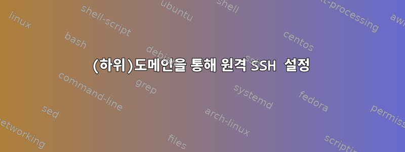 (하위)도메인을 통해 원격 SSH 설정