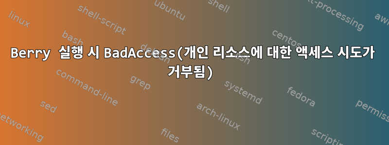 Berry 실행 시 BadAccess(개인 리소스에 대한 액세스 시도가 거부됨)