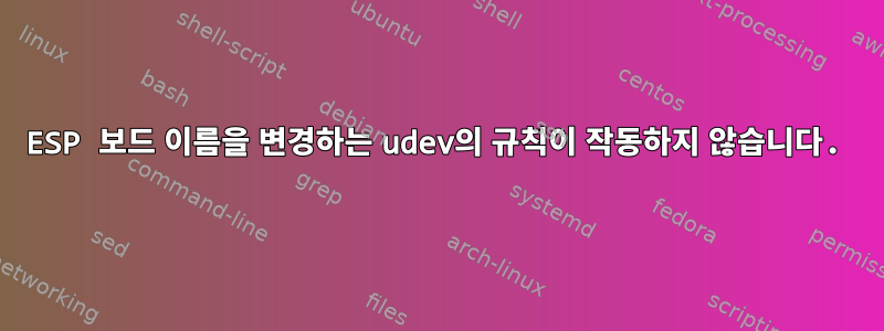 ESP 보드 이름을 변경하는 udev의 규칙이 작동하지 않습니다.