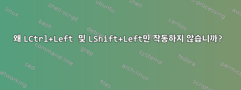 왜 LCtrl+Left 및 LShift+Left만 작동하지 않습니까?