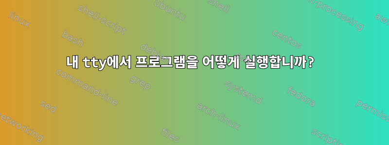 내 tty에서 프로그램을 어떻게 실행합니까?