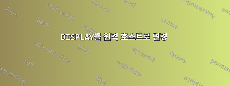 DISPLAY를 원격 호스트로 변경