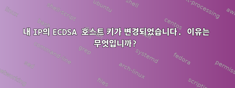 내 IP의 ECDSA 호스트 키가 변경되었습니다. 이유는 무엇입니까?