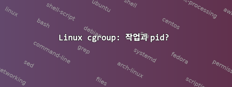 Linux cgroup: 작업과 pid?