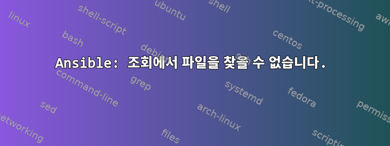 Ansible: 조회에서 파일을 찾을 수 없습니다.