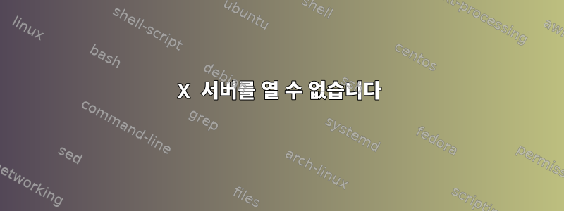 X 서버를 열 수 없습니다