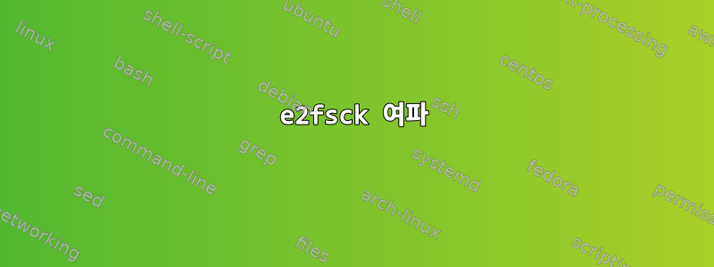 e2fsck 여파