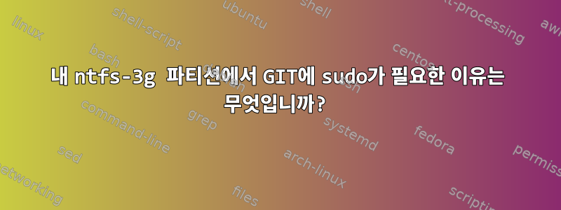 내 ntfs-3g 파티션에서 GIT에 sudo가 필요한 이유는 무엇입니까?