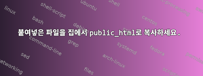 붙여넣은 파일을 집에서 public_html로 복사하세요.