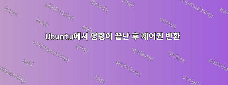 Ubuntu에서 명령이 끝난 후 제어권 반환