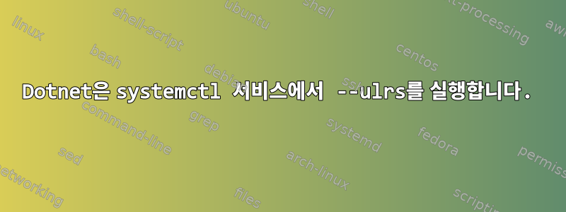 Dotnet은 systemctl 서비스에서 --ulrs를 실행합니다.