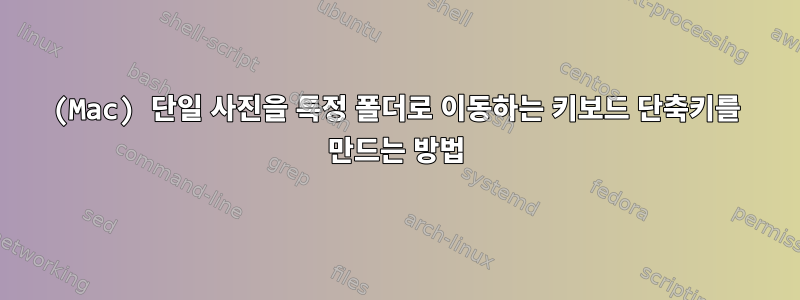 (Mac) 단일 사진을 특정 폴더로 이동하는 키보드 단축키를 만드는 방법