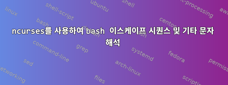 ncurses를 사용하여 bash 이스케이프 시퀀스 및 기타 문자 해석