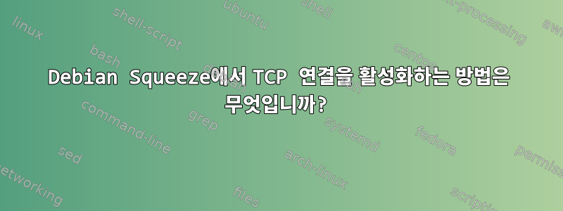 Debian Squeeze에서 TCP 연결을 활성화하는 방법은 무엇입니까?