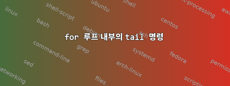 for 루프 내부의 tail 명령