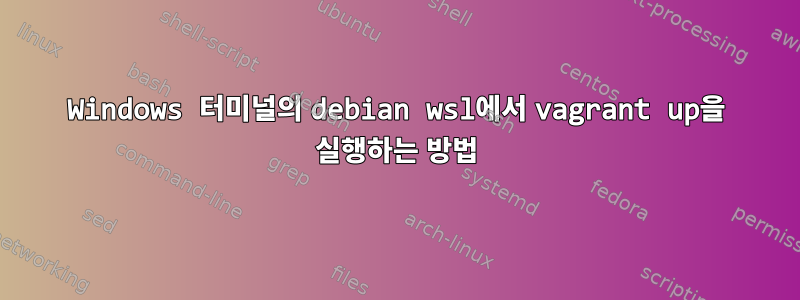 Windows 터미널의 debian wsl에서 vagrant up을 실행하는 방법