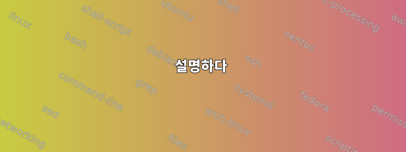 설명하다