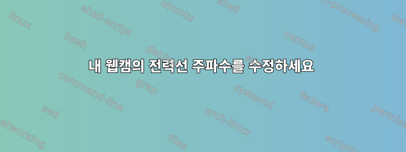 내 웹캠의 전력선 주파수를 수정하세요