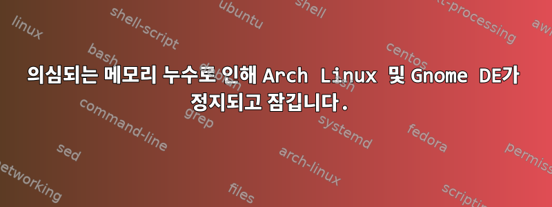 의심되는 메모리 누수로 인해 Arch Linux 및 Gnome DE가 정지되고 잠깁니다.