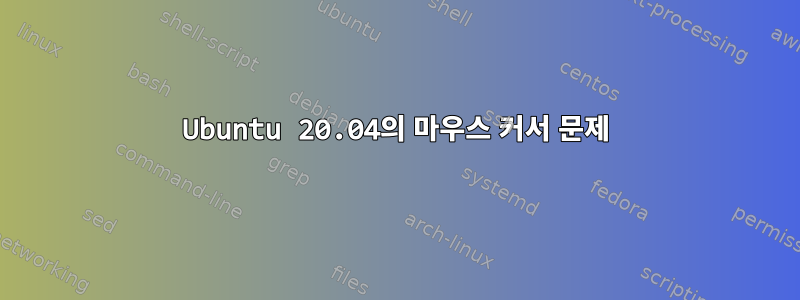 Ubuntu 20.04의 마우스 커서 문제