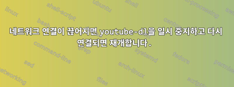 네트워크 연결이 끊어지면 youtube-dl을 일시 중지하고 다시 연결되면 재개합니다.