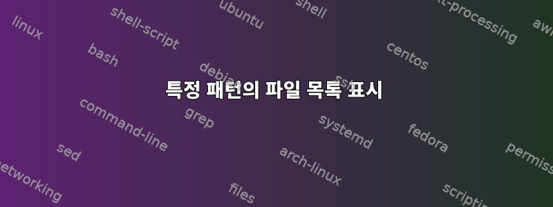 특정 패턴의 파일 목록 표시