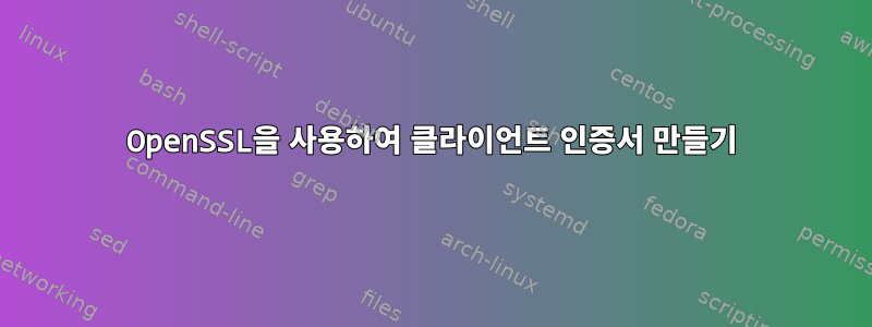 OpenSSL을 사용하여 클라이언트 인증서 만들기