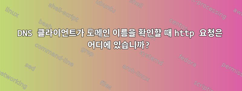 DNS 클라이언트가 도메인 이름을 확인할 때 http 요청은 어디에 있습니까?