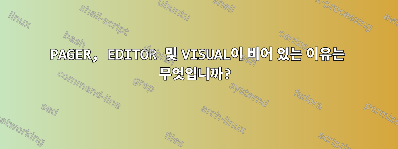 PAGER, EDITOR 및 VISUAL이 비어 있는 이유는 무엇입니까?