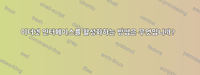 이더넷 인터페이스를 활성화하는 방법은 무엇입니까?