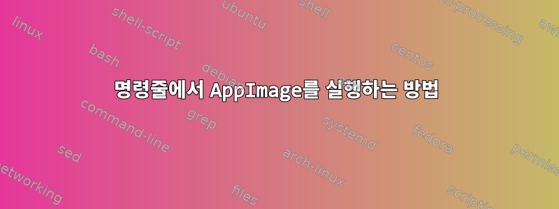 명령줄에서 AppImage를 실행하는 방법