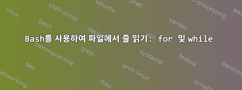 Bash를 사용하여 파일에서 줄 읽기: for 및 while