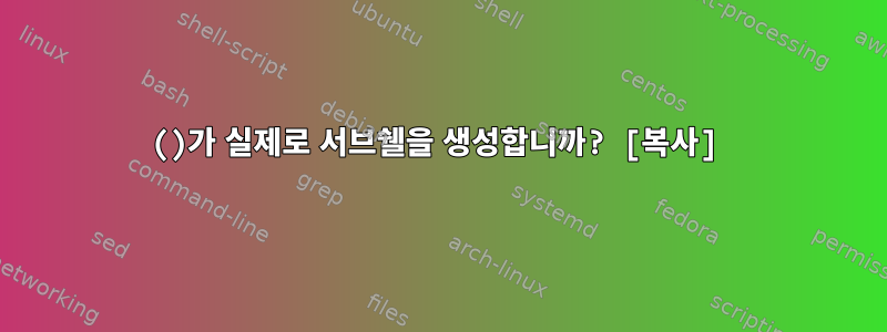 ()가 실제로 서브쉘을 생성합니까? [복사]