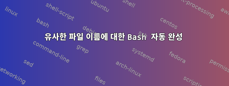 유사한 파일 이름에 대한 Bash 자동 완성