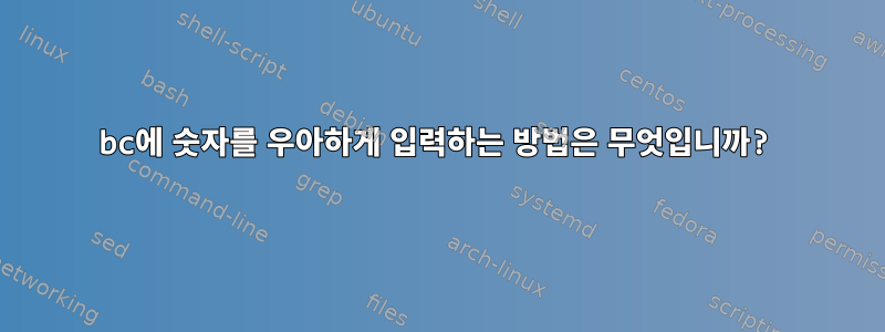 bc에 숫자를 우아하게 입력하는 방법은 무엇입니까?