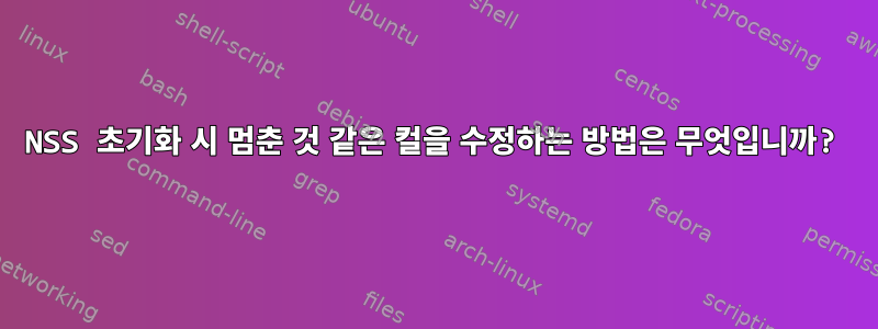 NSS 초기화 시 멈춘 것 같은 컬을 수정하는 방법은 무엇입니까?