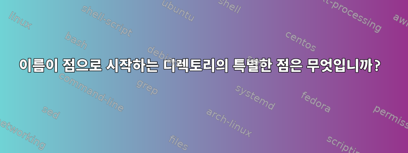 이름이 점으로 시작하는 디렉토리의 특별한 점은 무엇입니까?