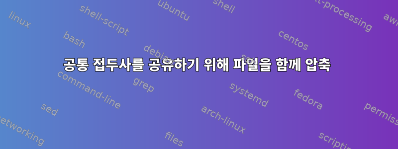 공통 접두사를 공유하기 위해 파일을 함께 압축