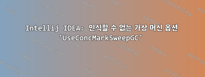 Intellij IDEA: 인식할 수 없는 가상 머신 옵션 'UseConcMarkSweepGC'