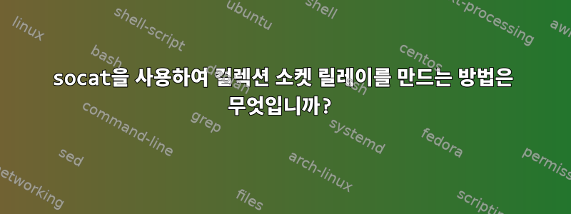 socat을 사용하여 컬렉션 소켓 릴레이를 만드는 방법은 무엇입니까?