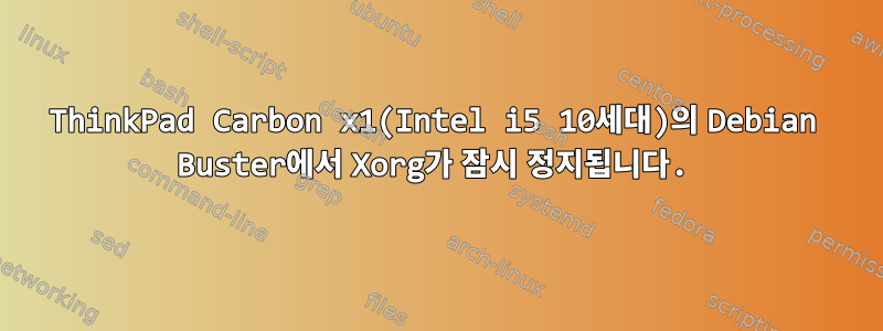 ThinkPad Carbon x1(Intel i5 10세대)의 Debian Buster에서 Xorg가 잠시 정지됩니다.