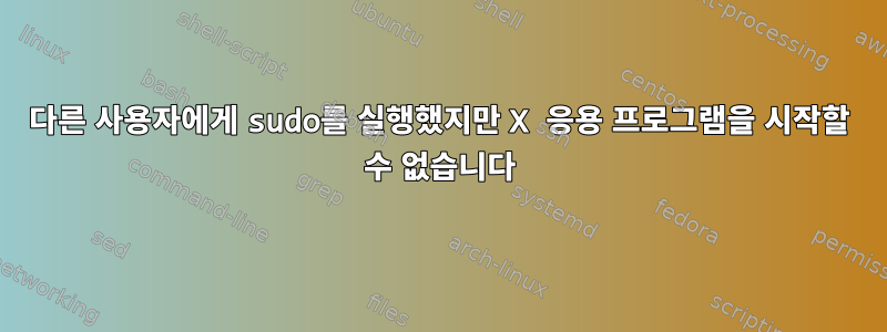 다른 사용자에게 sudo를 실행했지만 X 응용 프로그램을 시작할 수 없습니다