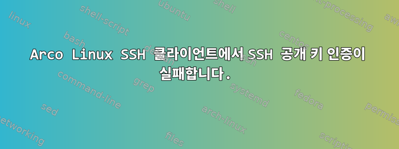 Arco Linux SSH 클라이언트에서 SSH 공개 키 인증이 실패합니다.