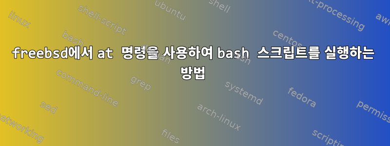 freebsd에서 at 명령을 사용하여 bash 스크립트를 실행하는 방법