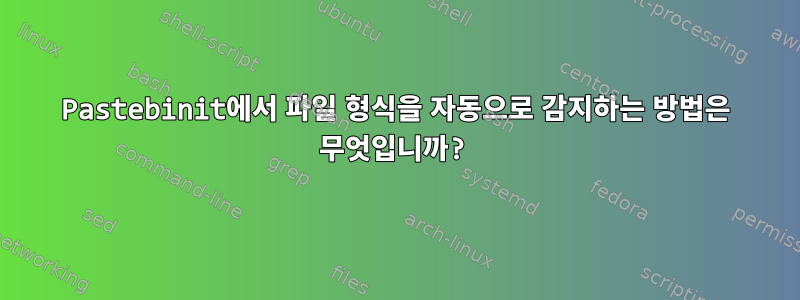 Pastebinit에서 파일 형식을 자동으로 감지하는 방법은 무엇입니까?