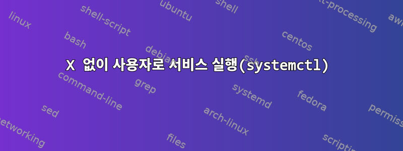 X 없이 사용자로 서비스 실행(systemctl)