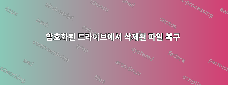 암호화된 드라이브에서 삭제된 파일 복구